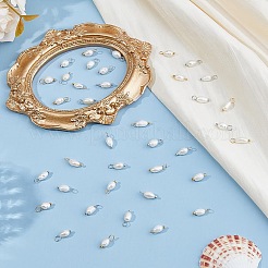 50 шт. 2-х цветные натуральные пресноводные жемчужные рисовые подвески с латунными петлями&nbsp;PALLOY-HS00004