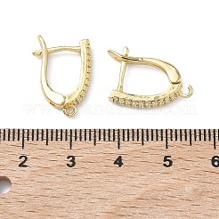 Латунные серьги-кольца из прозрачного кубического циркония&nbsp;KK-Z143-06G