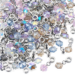 105 Stück 7 Stile Glas europäischen Baumeln Charms&nbsp;HJEW-TAC0130
