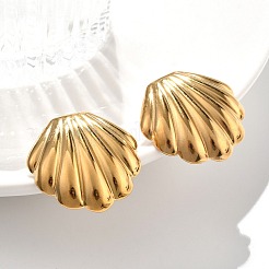 Серьги-гвоздики в форме ракушки из нержавеющей стали 304 для женщин&nbsp;EJEW-K306-23G