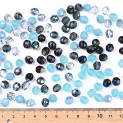 チェコのランプワークビーズ  多面カット  アナナス属  ブルー  7.5~8x8mm  穴：1.2mm  約120個/袋&nbsp;LAMP-O017-151-B2M8