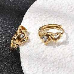 Boucles d'oreilles créoles en acier inoxydable 304 avec strass pour la Saint-Valentin&nbsp;EJEW-P344-03G