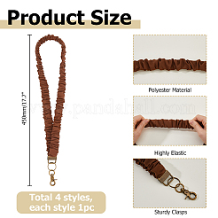 4 Stück 4 Farben Polyester-Ausweis-Handy-Lanyard&nbsp;AJEW-HS0001-40