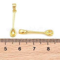 真鍮チャーム  スプーンチャーム  18KGP本金メッキ  21x5x2mm  穴：5x3mm&nbsp;KK-CBA9AB3-25G