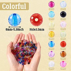 14 цвет прозрачных акриловых бусин&nbsp;TACR-TA0001-45