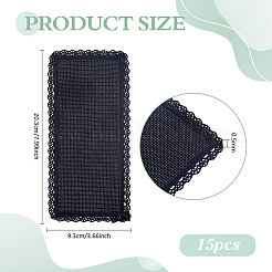 クロスステッチ用の綿のブックマーク  長方形  ブラック  203x93x0.5mm&nbsp;DIY-WH0759-26B