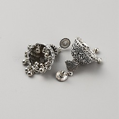 Серьги-гвоздики с колокольчиками из сплава EJEW-WH0018-44