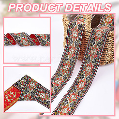 Лента жаккардовая из полиэстера в национальном стиле для аксессуаров одежды OCOR-WH0097-39A