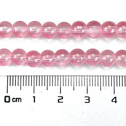 Нити матовых прозрачных стеклянных бусин&nbsp;GLAA-P065-6mm-03