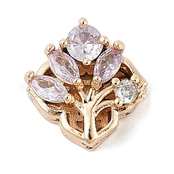 Латунные микро проложить кубического циркония бусы KK-K297-30G