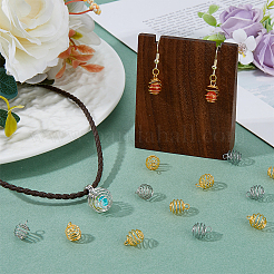 120 шт. 2-х цветные железные пружинные бусины-подвески IFIN-HY0001-07