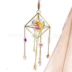 Rombo in ottone con catena di ferro ornamenti pendenti&nbsp;PW-WG5D558-01