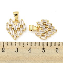 Латунные микропаве прозрачные подвески с фианитом ZIRC-P115-04G