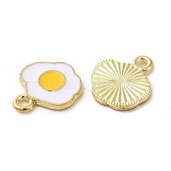 合金エナメルチャーム  目玉焼き/ポーチドエッグチャーム  ゴールドカラー  ゴールド  14.5x13x1.2mm  穴：1.6mm&nbsp;ENAM-Q507-16G