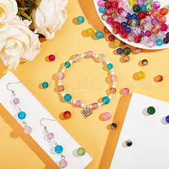 Окрашенные прозрачные стеклянные бусины кракле CCG-X0005-10mm-B