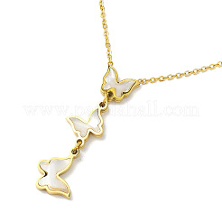 Ожерелье с подвеской в виде бабочки из натуральной раковины NJEW-M199-12G