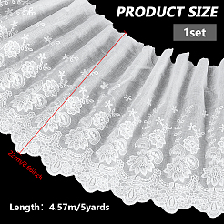 5 ярд хлопчатобумажной ткани с вышитыми цветами&nbsp;DIY-FG0008-61