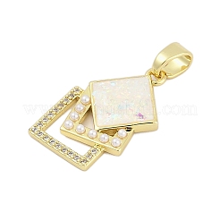 Латунные микропаве прозрачные подвески с фианитом&nbsp;KK-I723-17G