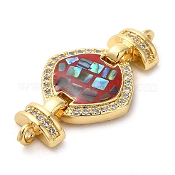 Покрытие стойки латунь микро паве прозрачный кубический цирконий ромбовидные звенья соединительные подвески&nbsp;KK-K385-105G-03