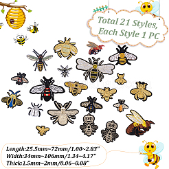 Abejas bordado computarizado tela hierro en/coser en parches&nbsp;PATC-WH0007-61