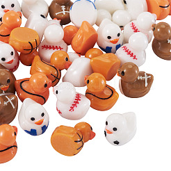 30 Stück 6 Farben undurchsichtige Enten-Display-Dekorationen aus Harz&nbsp;AJEW-TA0003-21