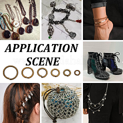 300 шт. 6 стиля латунных соединительных колец KK-LP0001-37