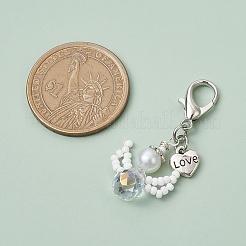 Decorazioni pendenti con perline di vetro angelo&nbsp;HJEW-MZ00109