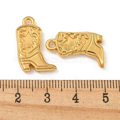 イオンプレーティング（IP）304ステンレスペンダント  星のチャーム付きブーツ  18KGP本金メッキ  20x13x3mm  穴：1.8mm&nbsp;X-STAS-N103-148G