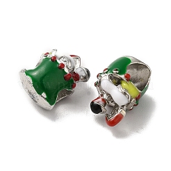 Cuentas europeas de esmalte de aleación de tema navideño&nbsp;PALLOY-D058-01P-07