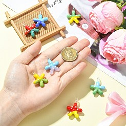 7шт 7 цвета подвески ручной работы лэмпворк&nbsp;LAMP-CJ0002-75