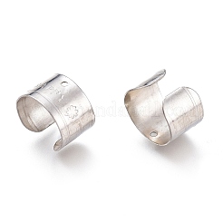 変色しにくい304ステンレススチールのスナップオンベイル  幸せな言葉で  ステンレス鋼色  11x7mm  穴：0.8mm  内径：10mm&nbsp;STAS-M283-10P