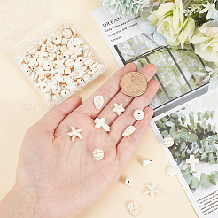 100 шт. 10 вида бусин из синтетического говлита G-GO0001-20