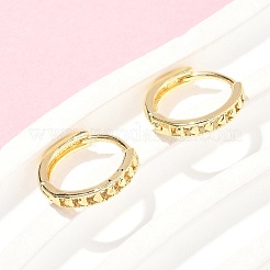 Серьги-кольца из латуни в форме сердца EJEW-Z102-21G