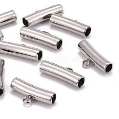 変色防止304ステンレススチールチューブチューブベイル  ループベイル  保釈ビーズ  ステンレス鋼色  9x17~19x5mm  穴：2mm  内径：4mm&nbsp;STAS-I045-43