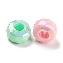 Placage uv perles européennes acryliques irisées arc-en-ciel&nbsp;MACR-P040-13