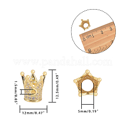 Экологически чистые латунные бусины с короной из кубического циркония ZIRC-NB0001-07-NR