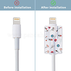 4 пара 4 стильных защитных чехлов для кабеля передачи данных из ТПУ AJEW-HY0001-31