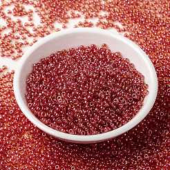 MIYUKIラウンドロカイユビーズ  日本製シードビーズ  8/0  （rr373)ダークローズライニングライトトパーズ光沢  8/0  3mm  穴：1mm  約422~455個/10g&nbsp;X-SEED-G008-RR0373