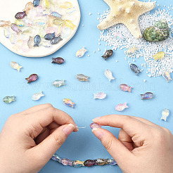 90 шт. 15-х цветные прозрачные гальванические стеклянные бусины&nbsp;GLAA-SC0002-88