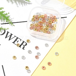 3 цвет латунных плоских круглых бусин-прокладок&nbsp;KK-FS0001-36