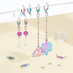 50 шт. фурнитура для сережек-гвоздиков из нержавеющей стали 304 радужного цвета DIY-DC0001-52