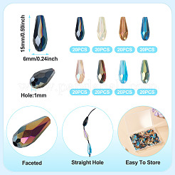 160шт 8 цвета гальванические стеклянные бусины&nbsp;EGLA-TA0013-19