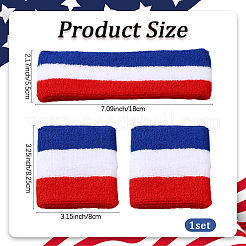 Хлопковые повязки на голову спортивные 1 шт. повязки и 1 пары напульсников наборы для спортивных упражнений&nbsp;AJEW-DJ0006-17C