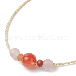 Плетеные браслеты из бусин из натурального сердолика и малайзийского нефрита для женщин&nbsp;BJEW-JB11983