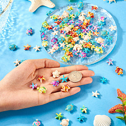 100шт 10 стиля окрашенные синтетические бирюзовые бусины&nbsp;G-TA0002-04