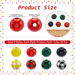 200 шт. 8 стиля деревянных бусин с рождественской тематикой&nbsp;WOOD-PA0001-09