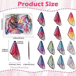 28pcs 7 couleurs pendentifs en résine transparente&nbsp;RESI-FS0002-45