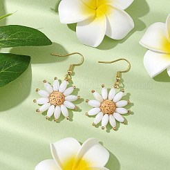 Серьги-подвески в виде цветка из натуральной лавы EJEW-TA00568-02