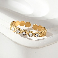 Кольца-манжеты из нержавеющей стали 304 со стразами&nbsp;LS-RJEW-M070-02G-02