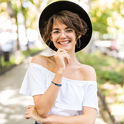 20шт. набор браслетов из плетеной веревки из полиэстера двух цветов BJEW-AN0001-49